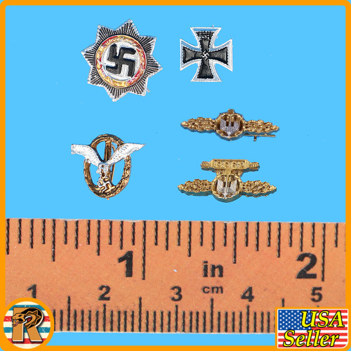 Erich Hartman Luftwaffe Pilot - Metal Badges Set #1 - 1/6 Scale Part - DID